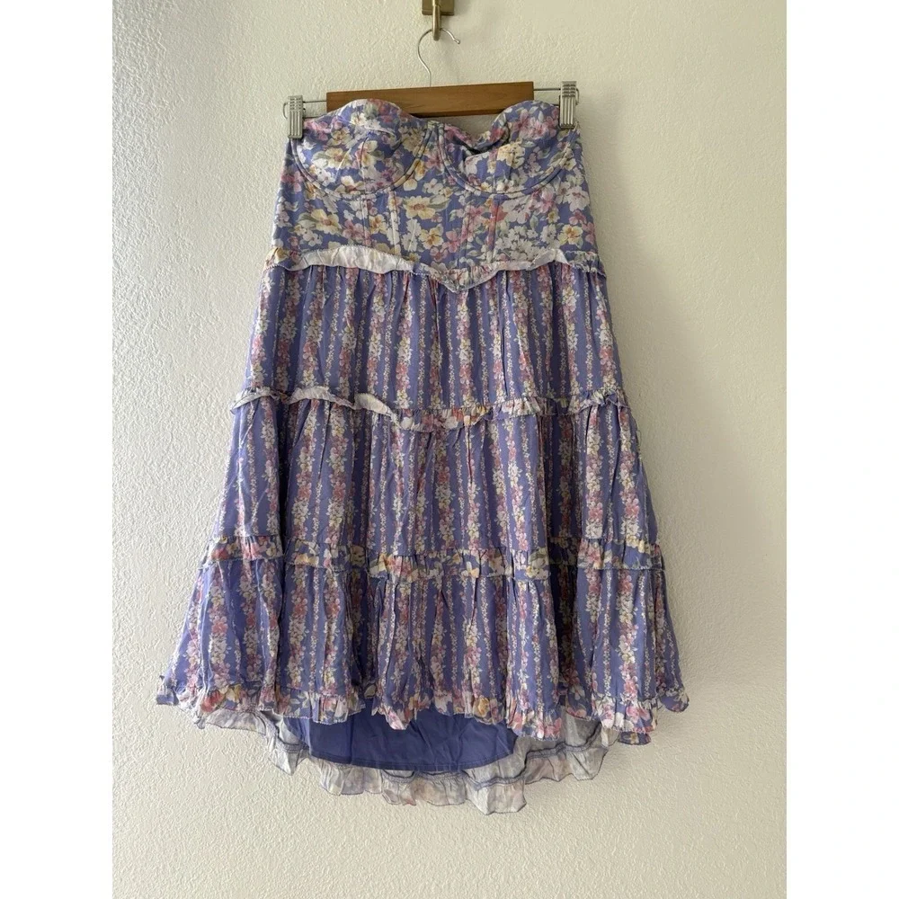 Altar'd State Floral Strapless Mini Lined  Sundress Size XL